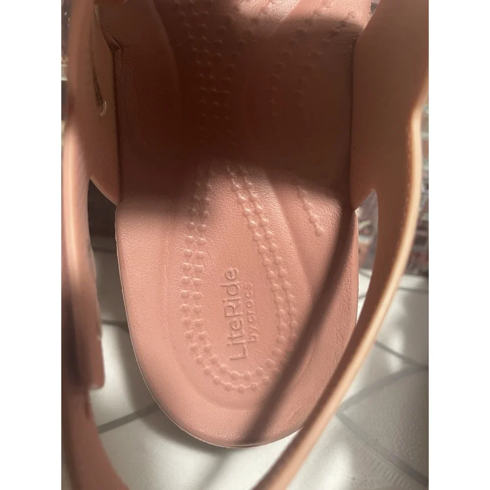 Crocs Brooklyn Low Wedge Platform Sandals Pink Women Size 7 Adjustable - Picture 8 of 12